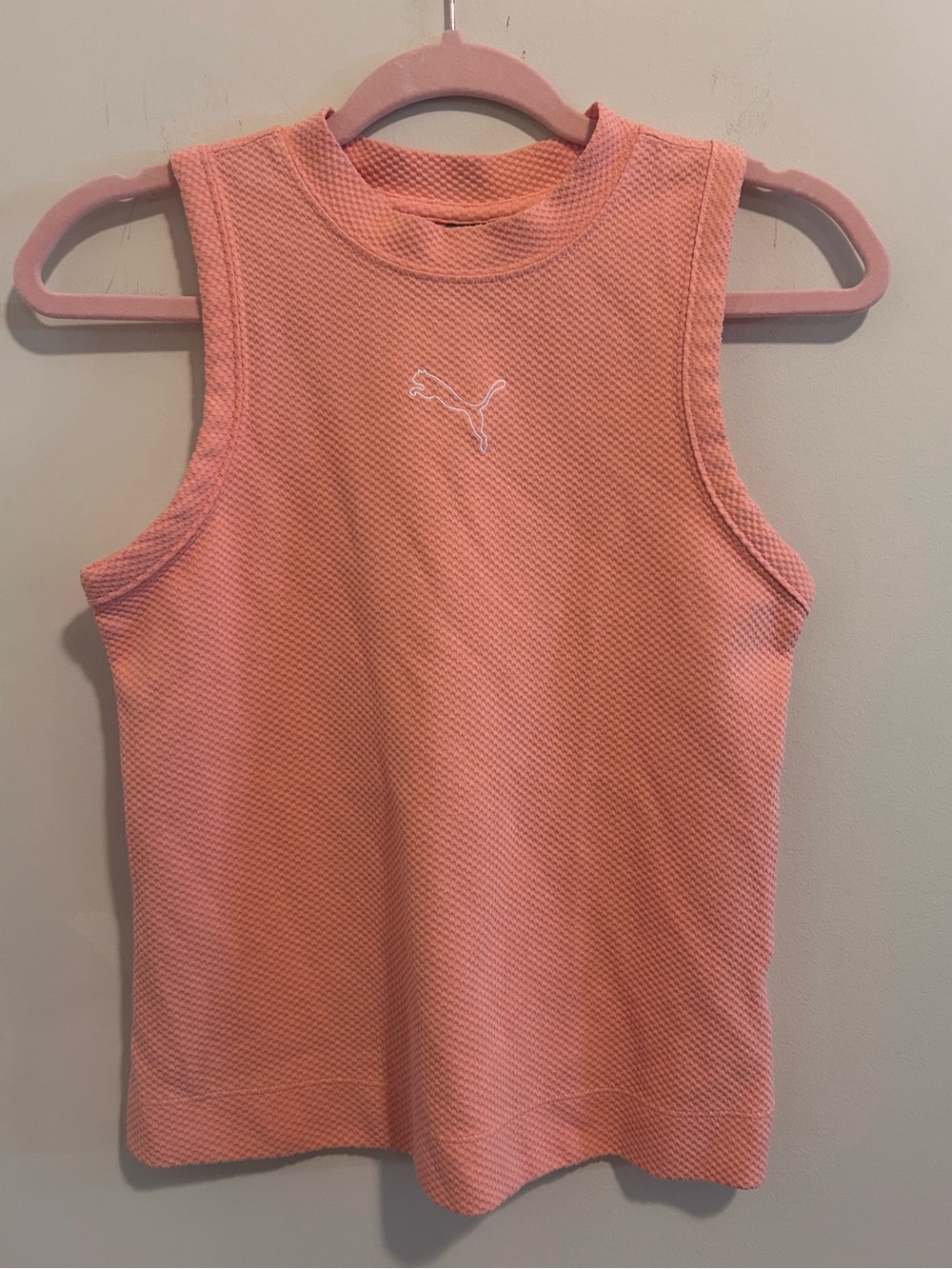 Puma Coral Sleeveless Mesh Stretchy Athletic Tank